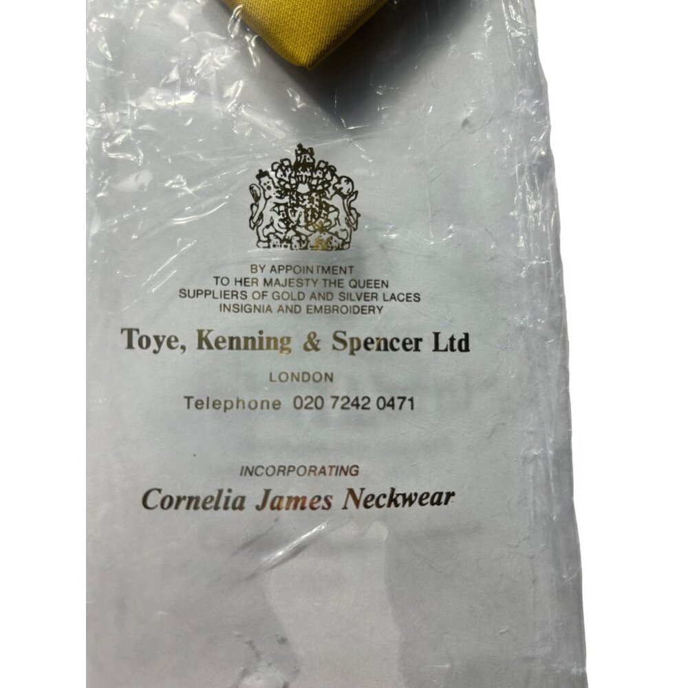 Toye Kenning & Spencer Ltd Gold Polyester Tie Cornelia James Neckwear - Picture 4 of 7